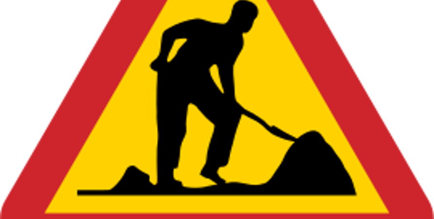 Trafikskylt för vägarbete